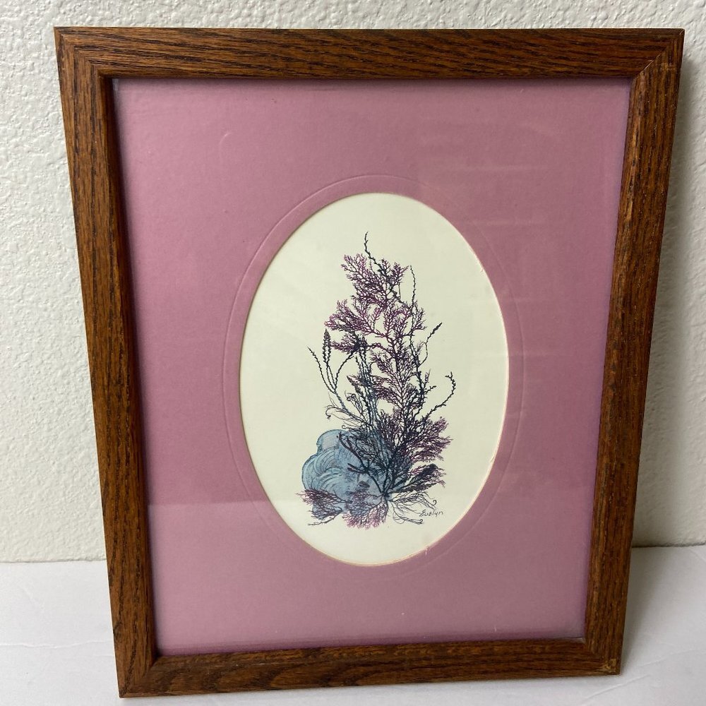 Original Litbograph Handcrafted Seaweed  Hawaiian Reefs